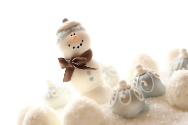 3-Tier Cordial Cherry Snowman with Snowflakes and Snowballs