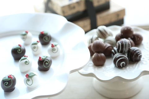 Chocolate Truffles ~ 2-Tier Gift Tower ~ Holly Berries