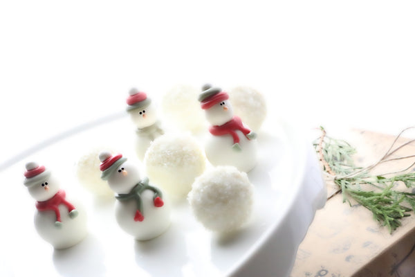 Chocolate Truffles ~ 9-Piece Gift ~ Snowmen and Snowballs