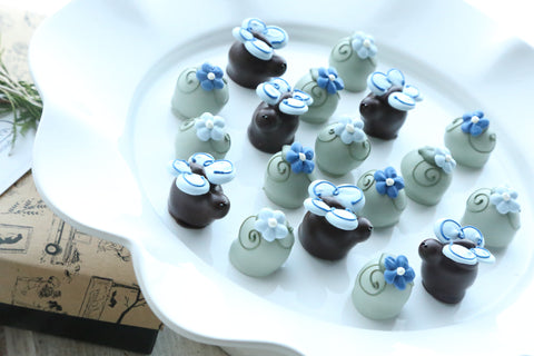 Chocolate Truffles ~ 16-Piece Gift ~ Blue Butterfly Garden