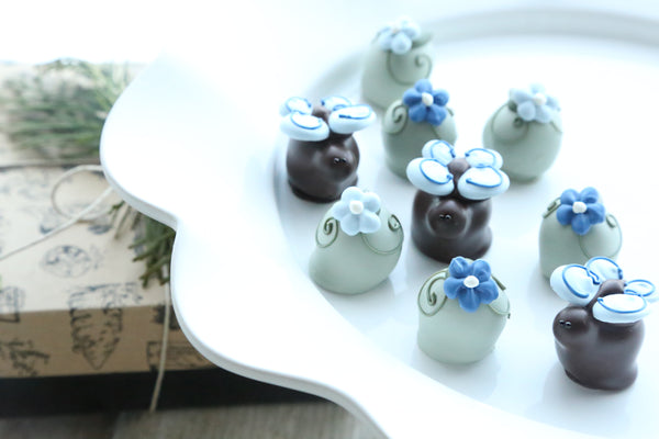 Chocolate Truffles ~ 9-Piece Gift ~ Blue Butterfly Garden