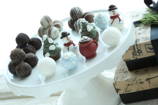 Chocolate Truffles ~ 2-Tier Gift Tower ~ Snow Day