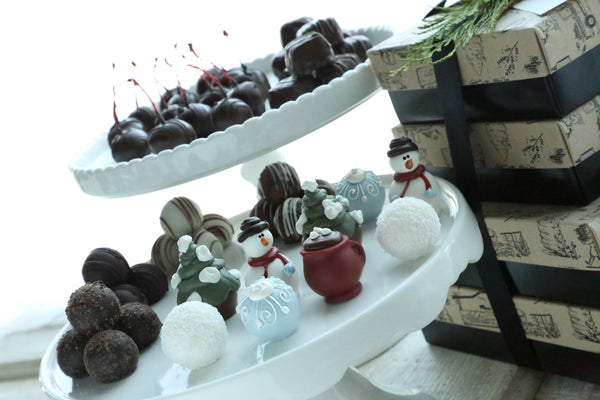 Cordial Cherries ~ 4-Tier Gift Tower ~ Snow Day