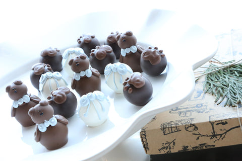 Chocolate Truffles ~16-Piece Gift ~ Baby Blue Teddy Bears