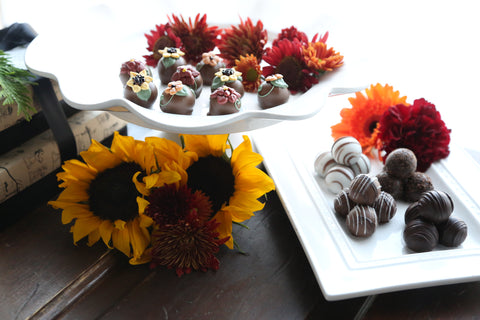 Chocolate Truffles ~ 2-Tier Gift Tower ~ Autumn Bouquet