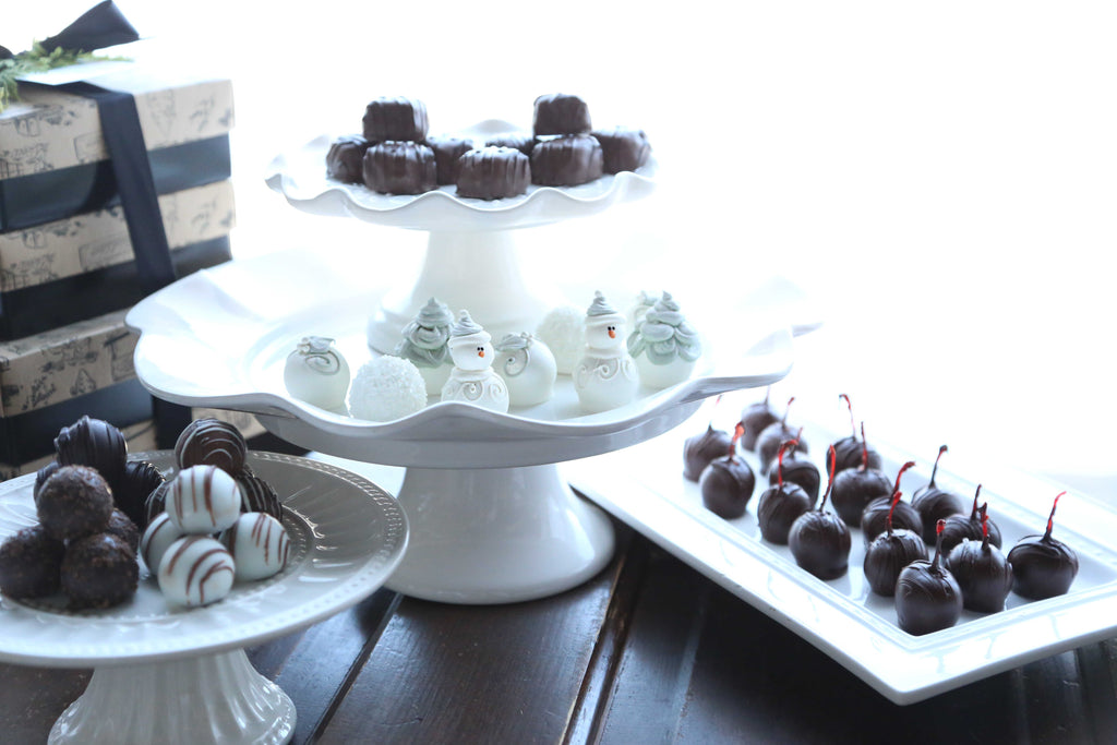 Chocolate Truffles ~ 4-Tier Gift Tower ~ Frosted Winter
