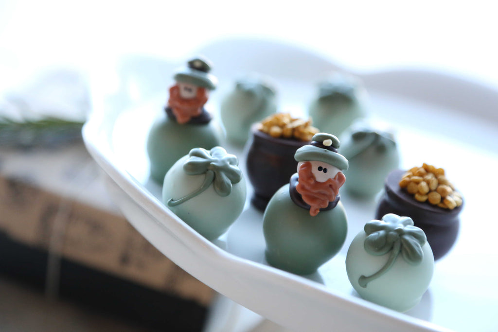 Chocolate Truffles ~ 9-Piece Gift ~ Leprechauns and Pots of Gold