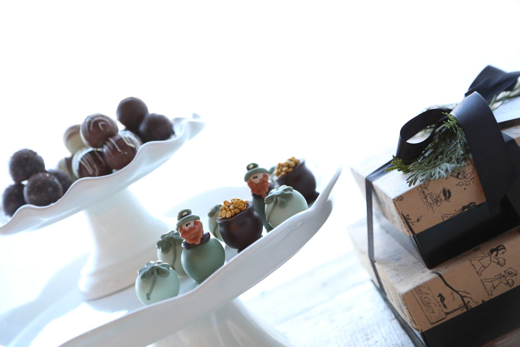 Chocolate Truffles ~ 2-Tier Tower Gift ~ Leprechauns and Pots of Gold