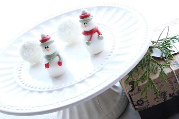 Chocolate Truffles ~ 4-Piece Gift ~ Snowmen and Snowballs