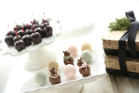 Cordial Cherries ~ 2-Tier Gift Tower ~ Chocolate Easter Bunnies