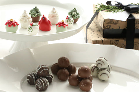 Chocolate Truffles ~ 2-Tier Gift Tower ~ Christmas Garden