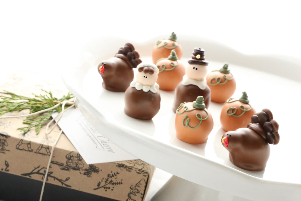 Cordial Cherries ~ 9-Piece Gift ~ Thanksgiving Pilgrims, Turkeys, Pumpkins