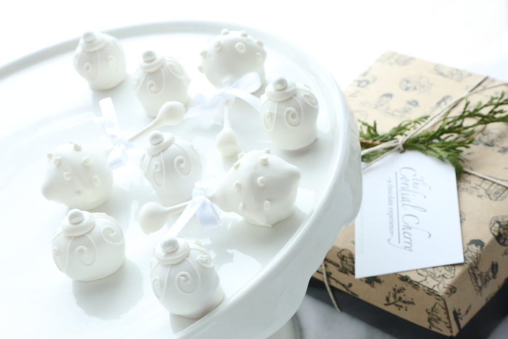 Chocolate Rattle Chocolate Truffles ~ 9-Piece Gift ~ Baby Rattles | The Cordial Cherry