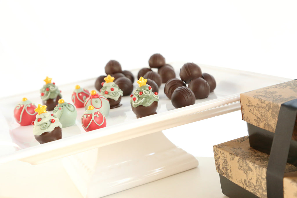 Cordial Cherries ~ 2-Tier Gift Tower ~ Christmas Trees and Ornaments