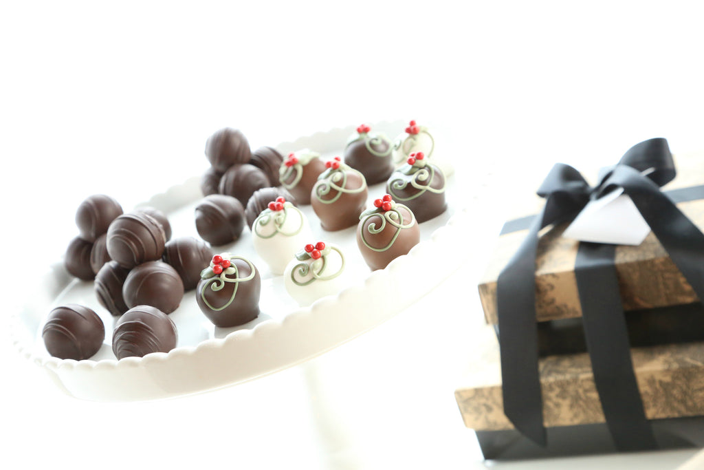 Cordial Cherries ~ 2-Tier Gift Tower ~ Holly Berries