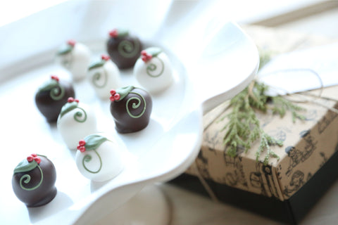 Chocolate Truffles ~ 9-Piece Gift ~ Holly Berries