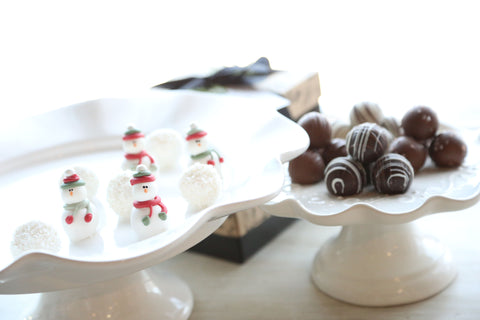 Chocolate Truffles ~ 2-Tier Gift Tower ~ Snowmen and Snowballs