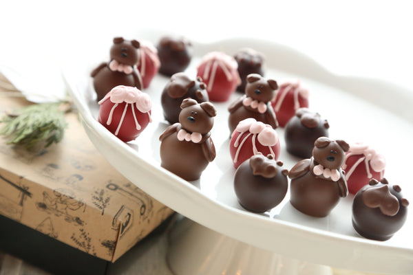 Chocolate Truffles ~ 16-Piece Gift ~ Valentine Teddy Bears