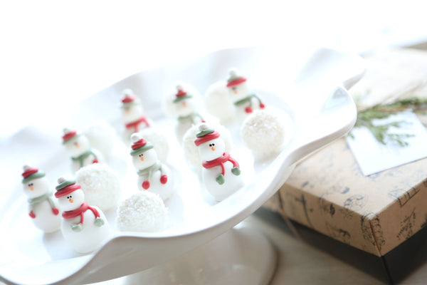 Chocolate Truffles ~ 16-Piece Gift ~ Snowmen and Snowballs