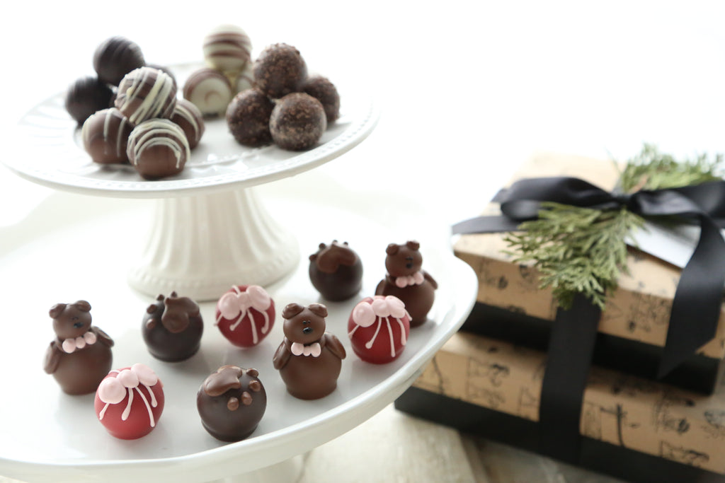 Chocolate Truffles ~ 2-Tier Gift Tower ~ Teddy Bears