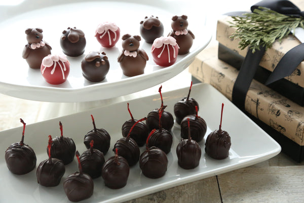 Cordial Cherries ~ 2-Tier Gift Tower ~ Teddy Bears