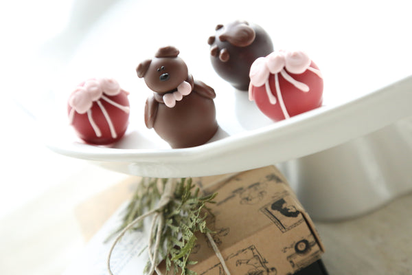 Chocolate Truffles ~ 4-Piece Gift ~ Valentine Teddy Bears