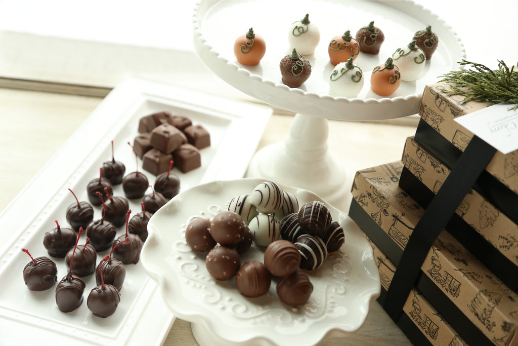 Chocolate Truffles ~ 4-Tier Gift Tower ~ Harvest Pumpkins