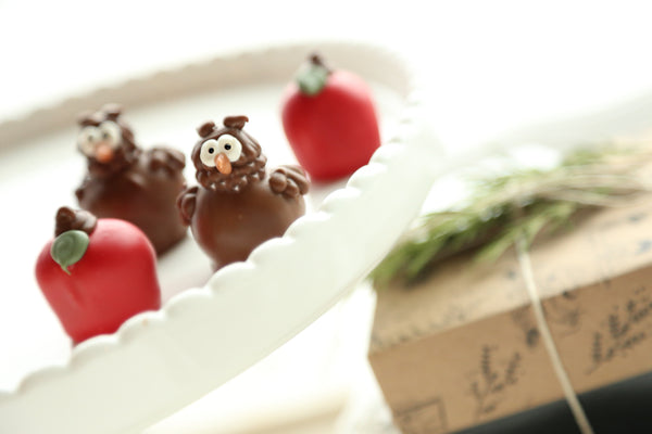 Cordial Cherries ~ 4-Piece Gift ~ Apples and Owls