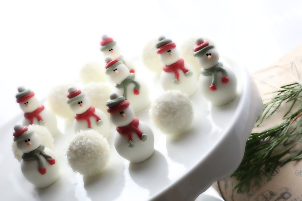 Chocolate Truffles ~ 16-Piece Gift ~ Snowmen and Snowballs