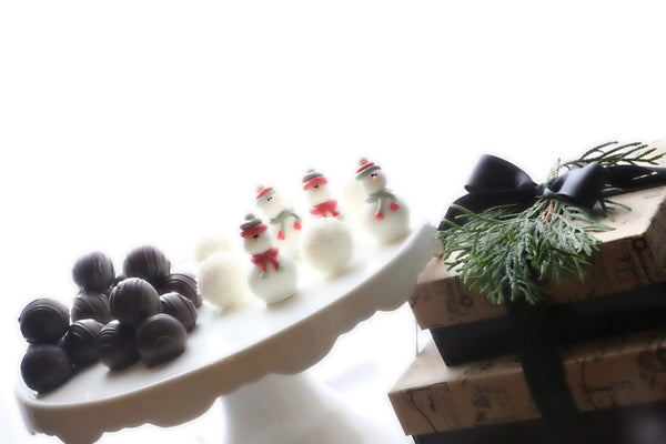 Chocolate Truffles ~ 2-Tier Gift Tower ~ Snowmen and Snowballs