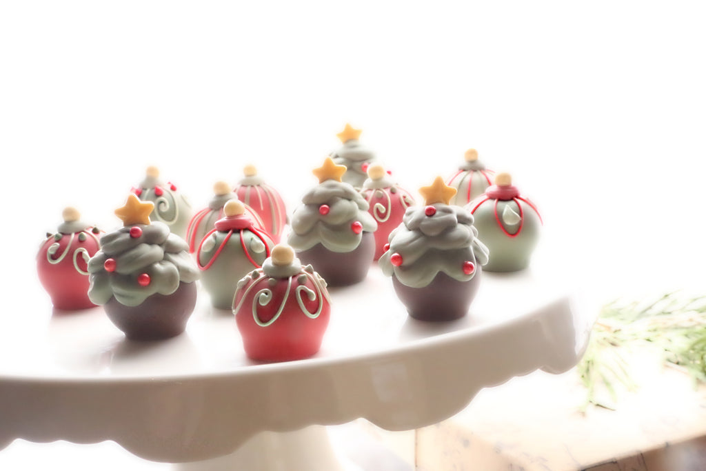Chocolate Truffles ~ 9-Piece Gift ~ Christmas Trees and Ornaments