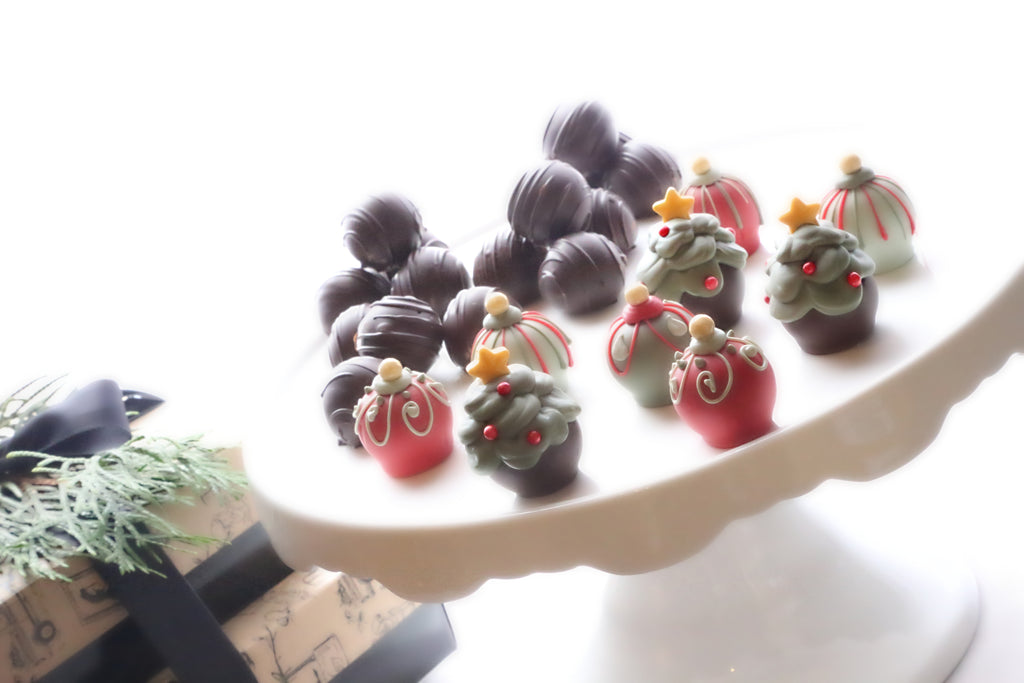 Chocolate Truffles ~ 2-Tier Gift Tower ~ Christmas Trees and Ornaments